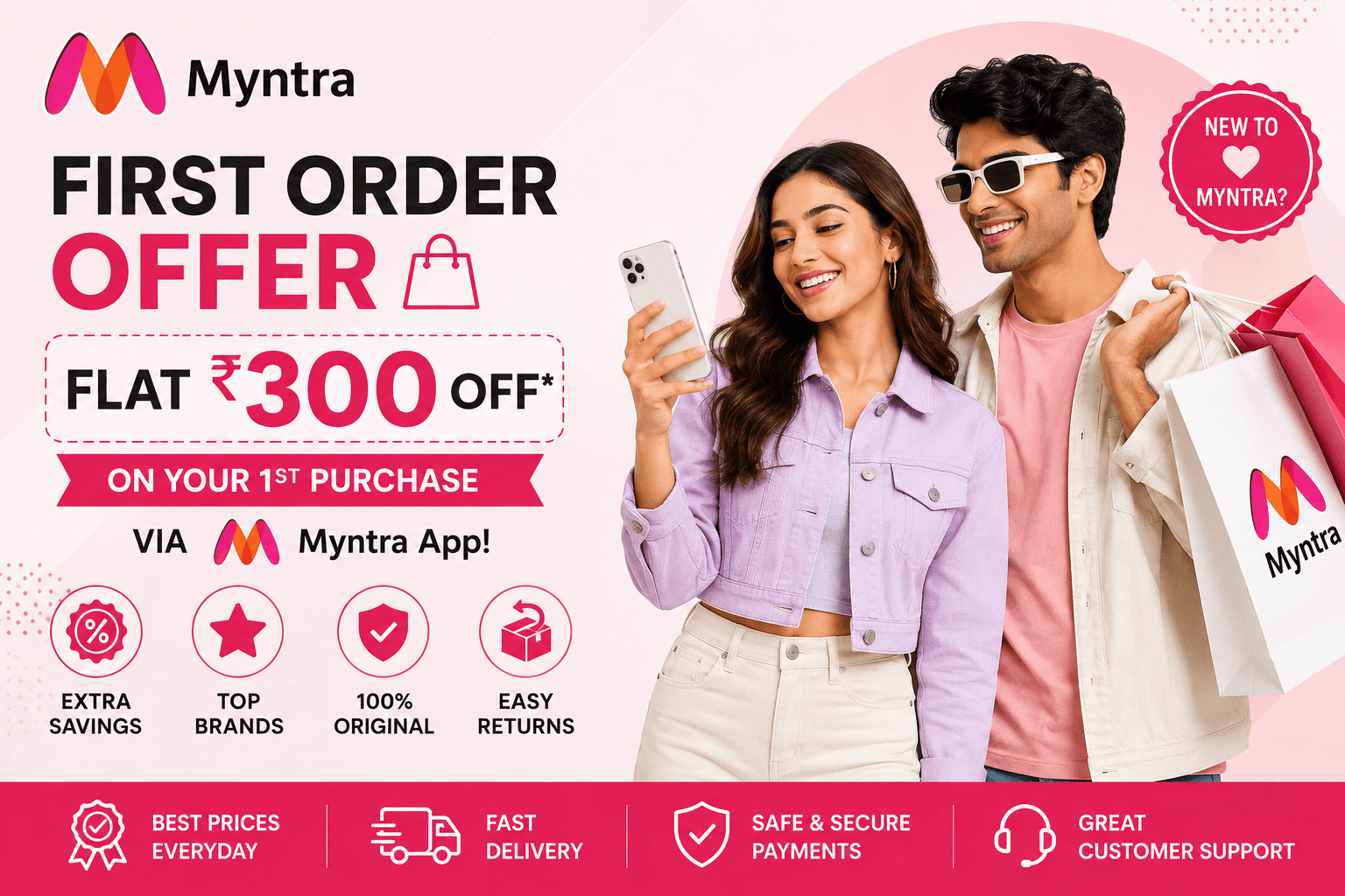 Myntra First Order Offer – Flat ₹300 Off